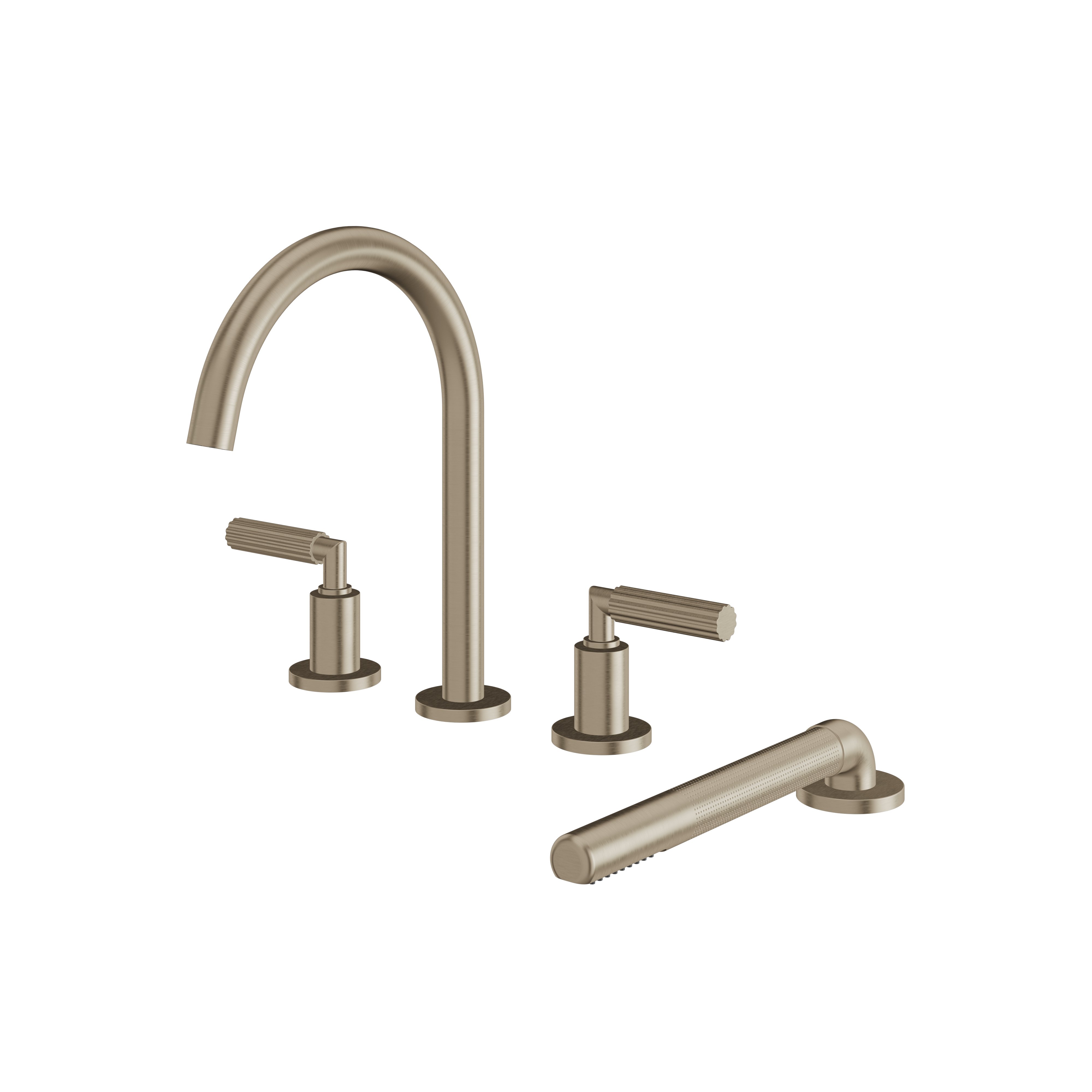 MONTE-CARLO_50018_4 piece deckmount tub filler with handshower_BN